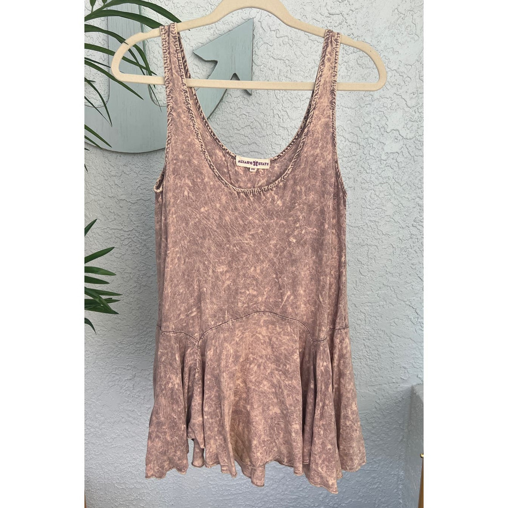 Altar'd State Sleeveless Top - XS, Washed Tan/Cream Color